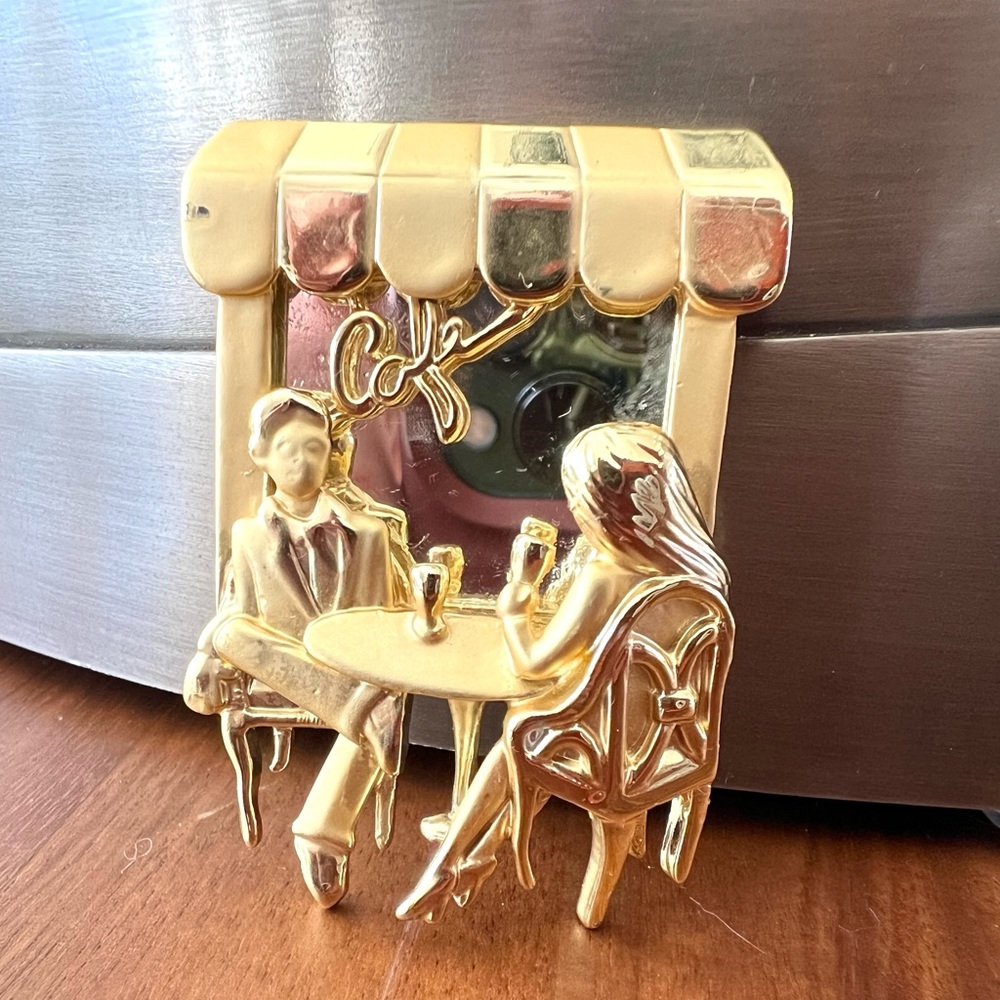 Vintage AJC Cafe Mirror Brooch
